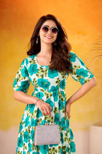 Cyraa Blue Western One Piece Dress