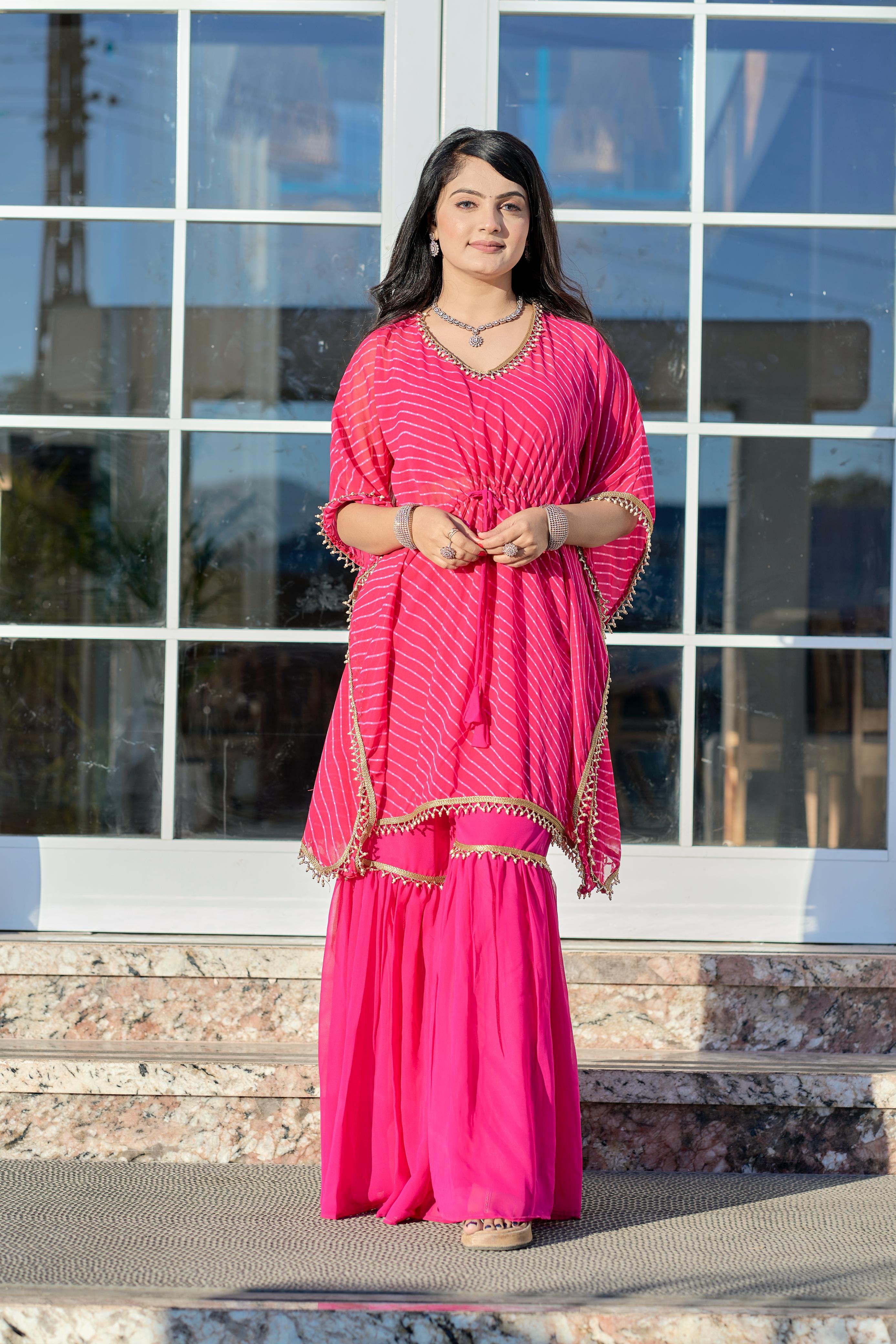 Leheriya Luxe Sharara Coord Set with Kaftan