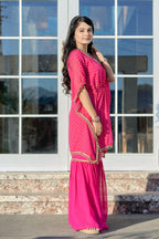 Leheriya Luxe Sharara Coord Set with Kaftan