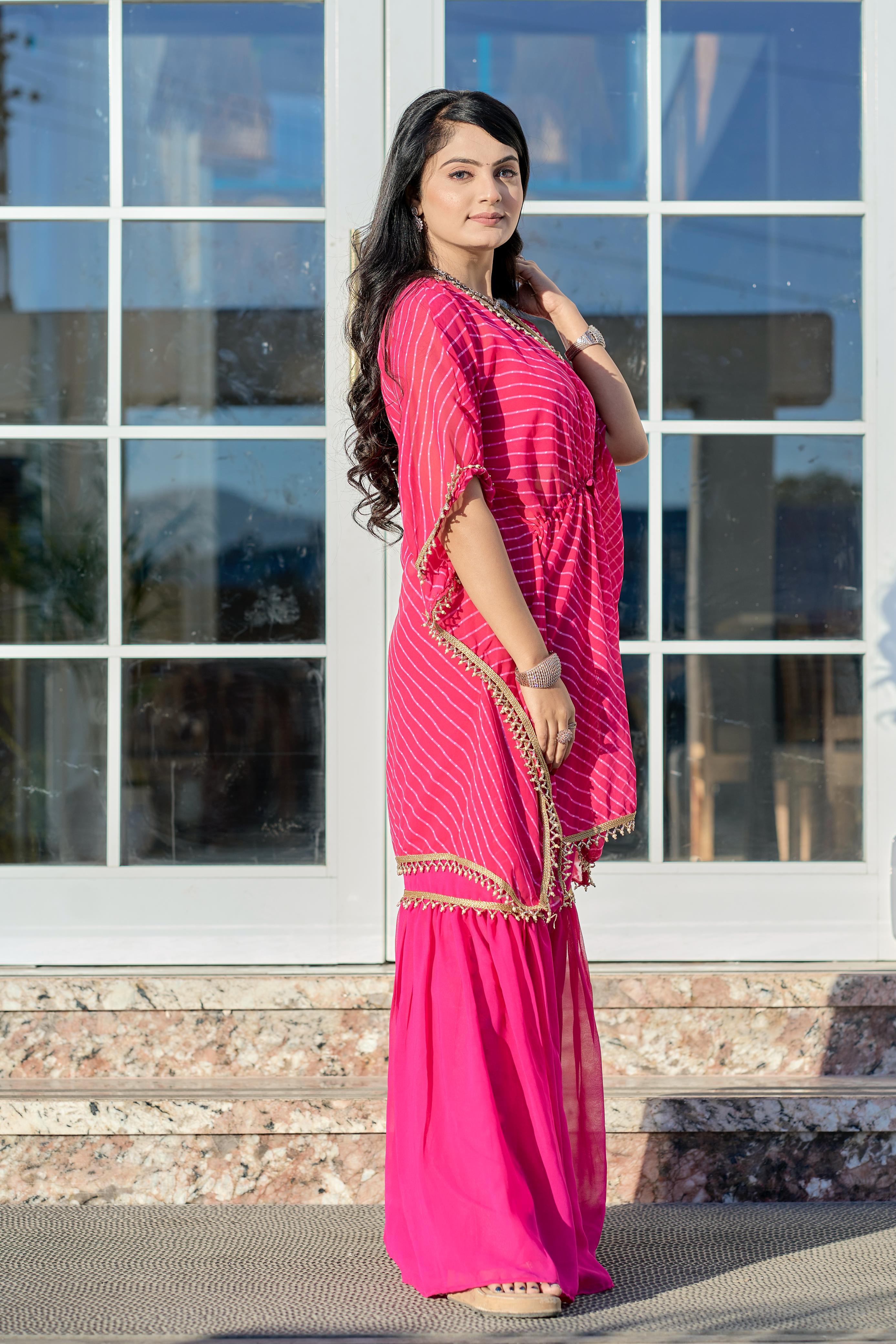 Leheriya Luxe Sharara Coord Set with Kaftan