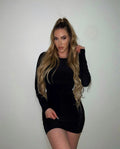 Midnight Muse Mock Neck Dress - Snyvia