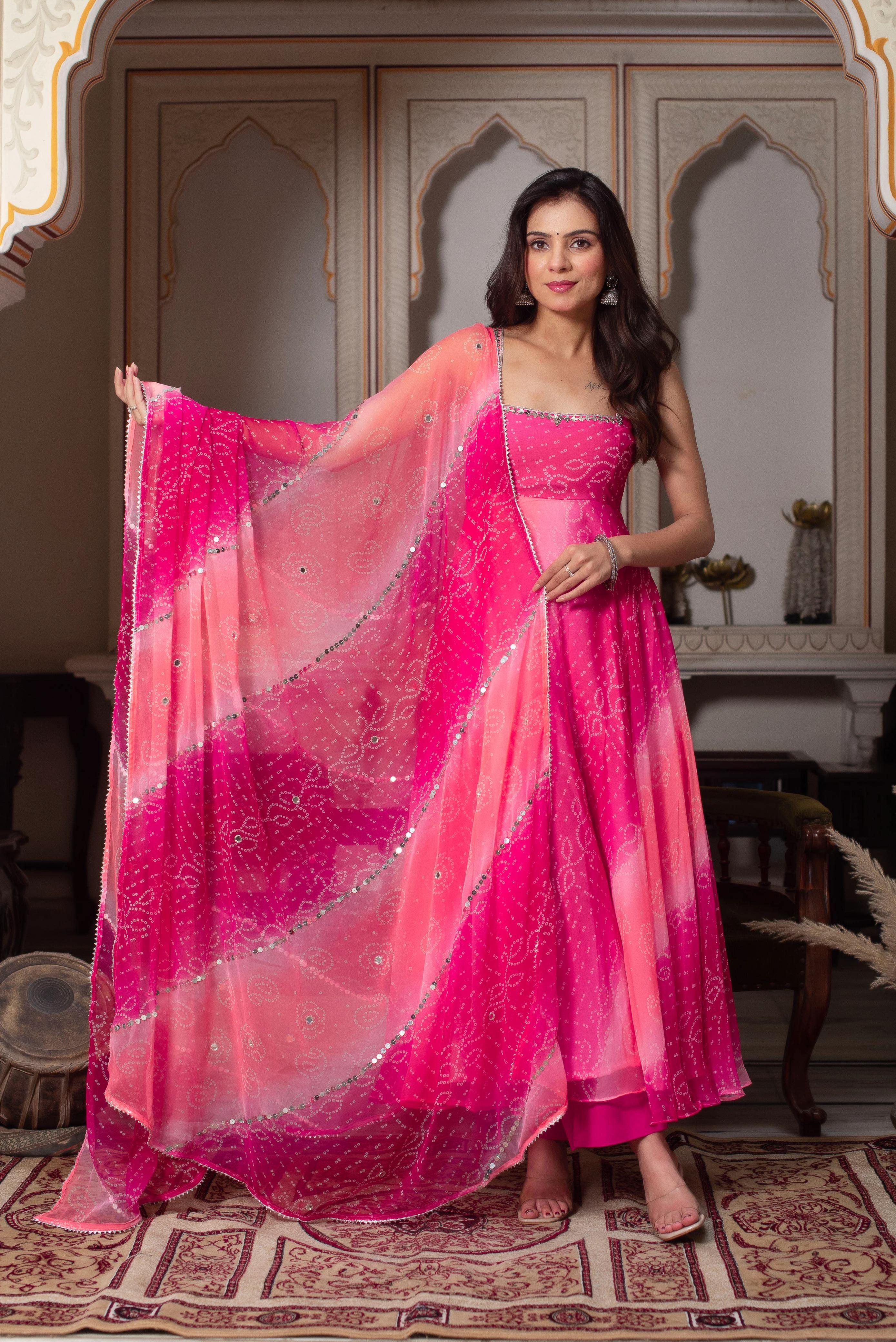 Modern Ethnic Mirror Work Pant Set