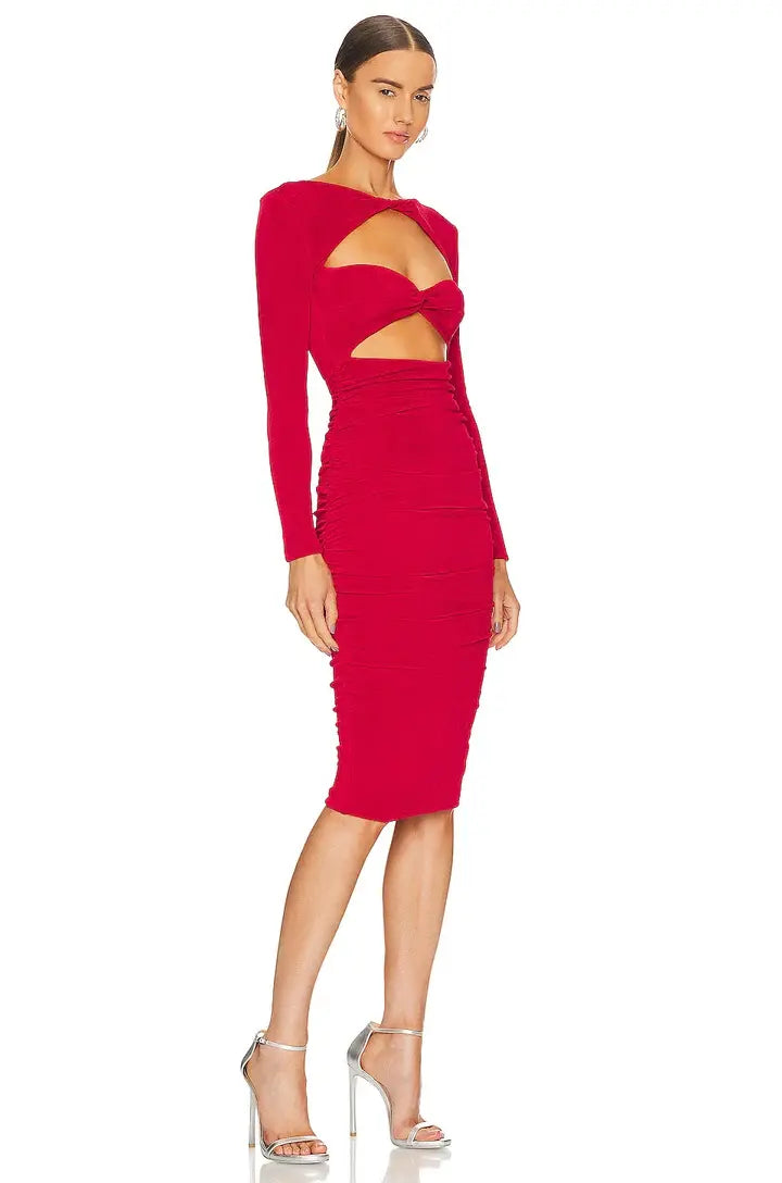 Red Cut OUT Dress - Snyvia