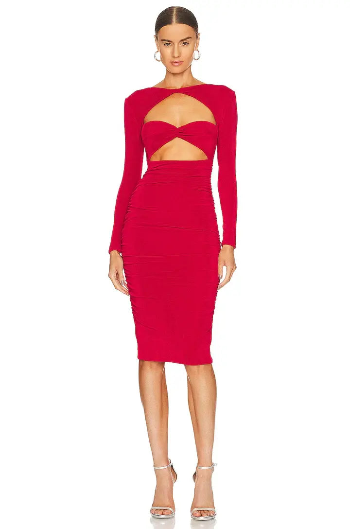 Red Cut OUT Dress - Snyvia