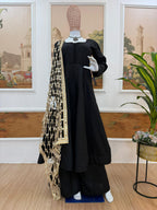 Roman Black with Mirror Work Anarkali Suit