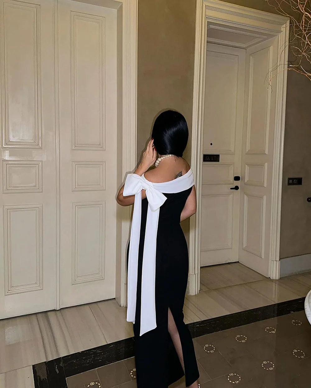 Side Bow Midi Dress