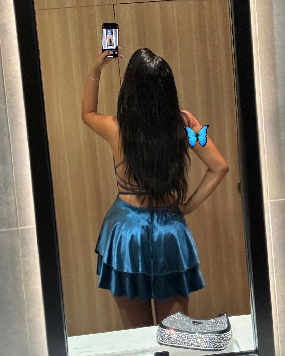 Indico Frill Short Dress