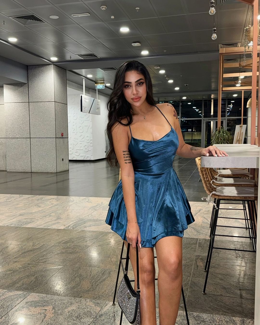 Indico Frill Short Dress