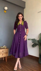 Summer Special Pure Cotton Embroidered One Piece Dress