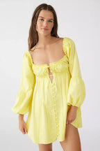 Sweet Puff Mini Dress - Snyvia