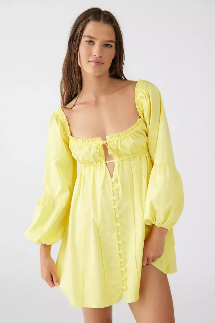 Sweet Puff Mini Dress - Snyvia