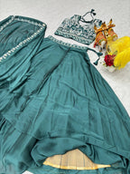 Pure Rangoli Silk Lehenga Choli with Shrug Dupatta | Heavy Embroidery |