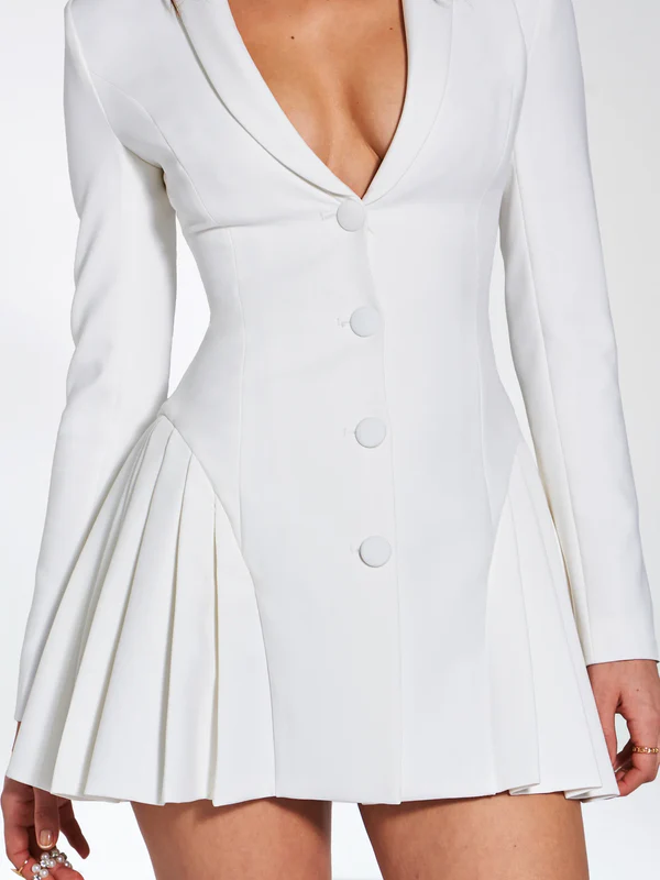 White Blazer Short Dress