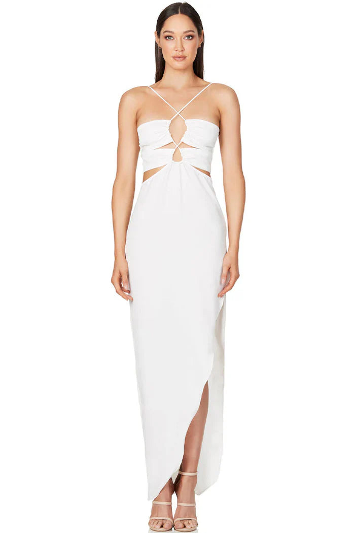 White Luxe Long Dress - Snyvia