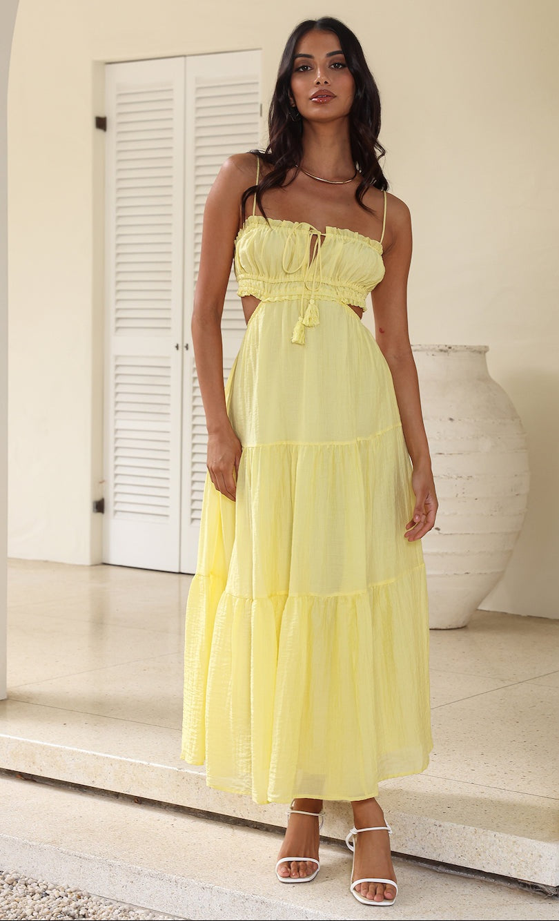 Yellow Summer Elegant One Piece Dress