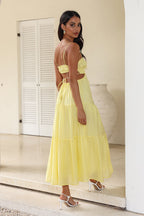Yellow Summer Elegant One Piece Dress
