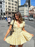 Yellow Flower Mini Dress