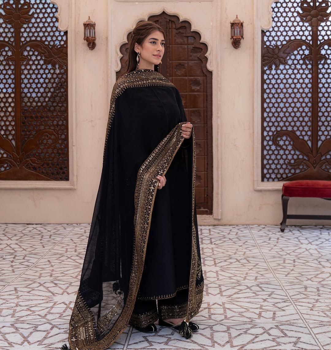 Zaira Luxe Embroidered Party Wear Top Pant Set with Fancy Dupatta