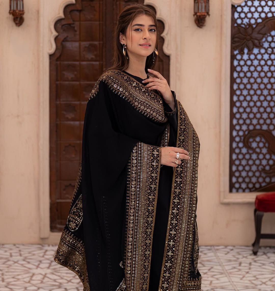 Zaira Luxe Embroidered Party Wear Top Pant Set with Fancy Dupatta