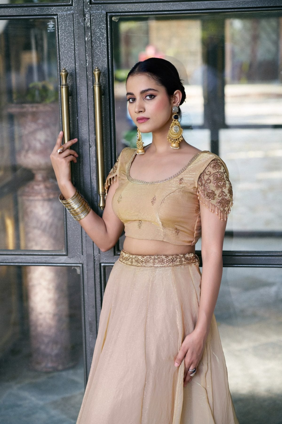 Fendi Lehenga with Sequins Embroidery front view