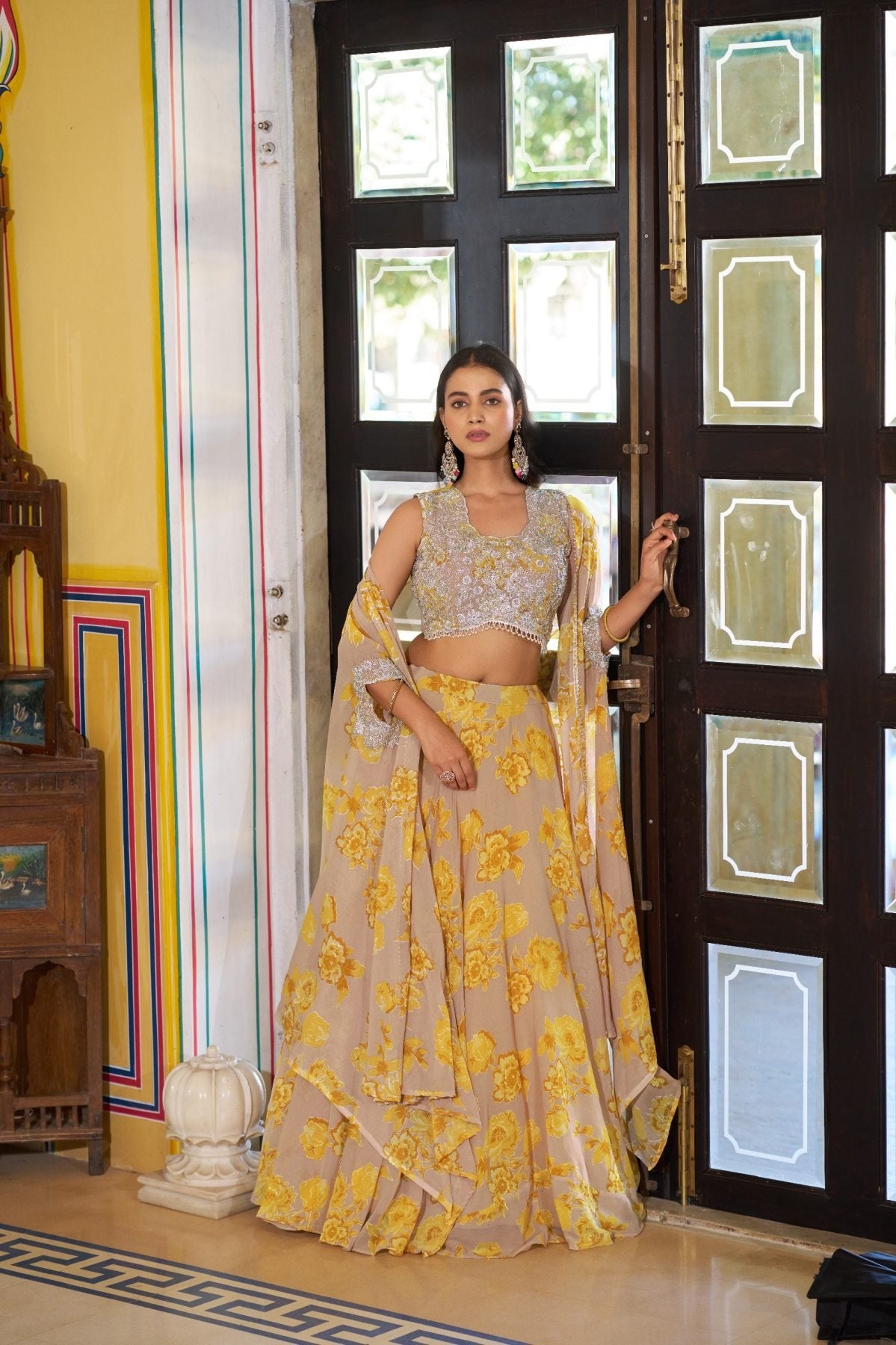 Ready to Wear Georgette Lehenga Choli with Sequins Work for Festive Wear colour variant view
