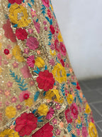 Yellow Georgette Lehenga Choli with Soft Net Dupatta front view