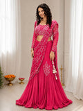 Pink Chinon Lehenga for women - full front view | Snyvia
