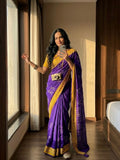 Purple Moss Saree for women - full front view | Snyvia