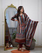 Rayon Printed Kurta Pant Lightweight Mul Cotton Dupatta fabric texture detail
