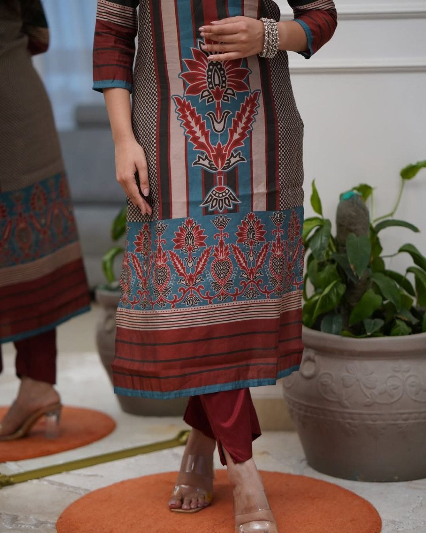 Rayon Printed Kurta Pant Lightweight Mul Cotton Dupatta styling view