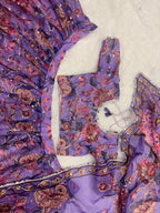 Purple Mirror Work Lehenga Choli for Wedding Wear styling view