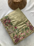 Green Kanjivaram Saree - back view
