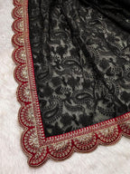 Georgette Saree - Embroidery embroidery work detail