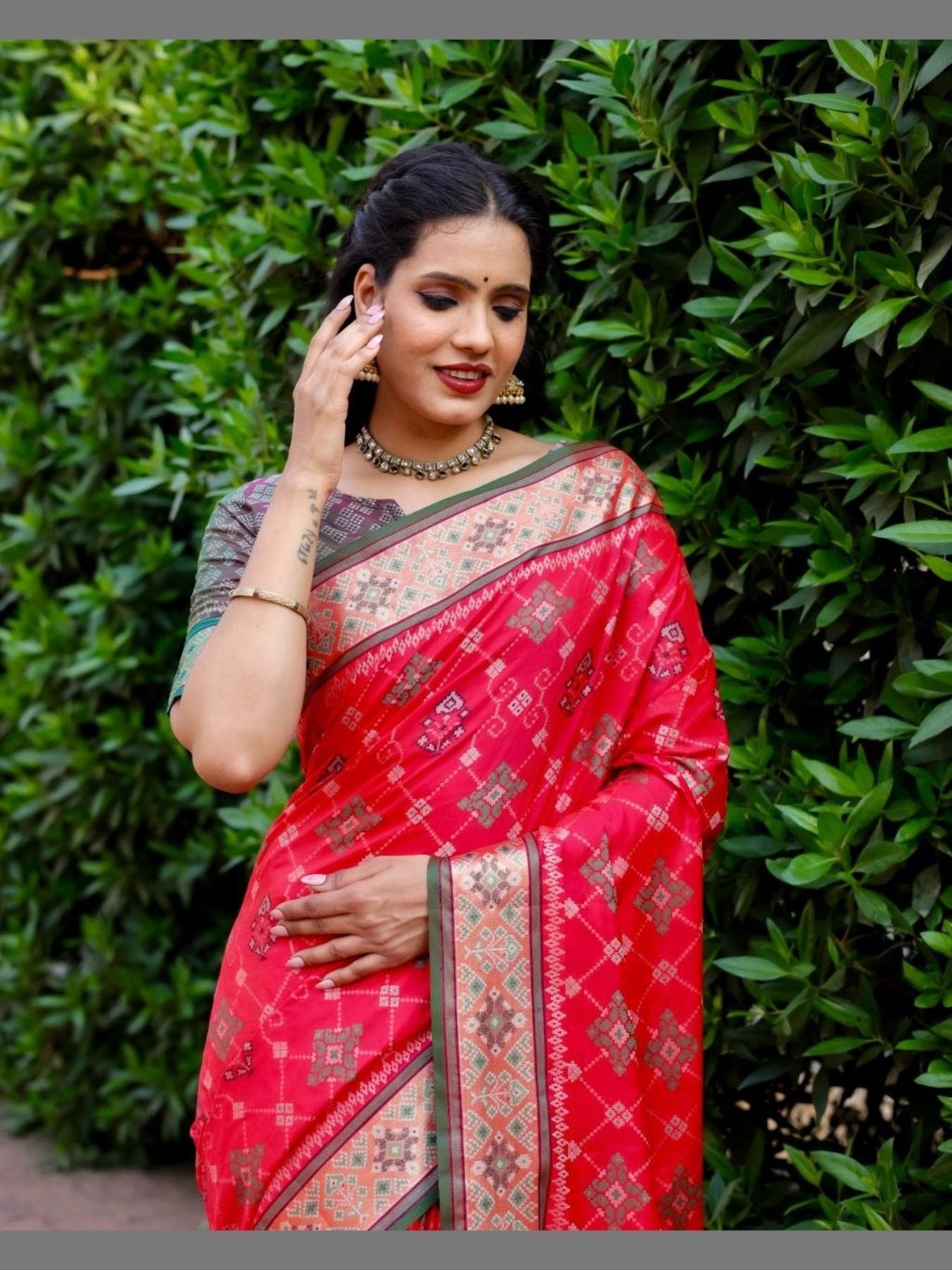Patola Saree - drape and pallu detail