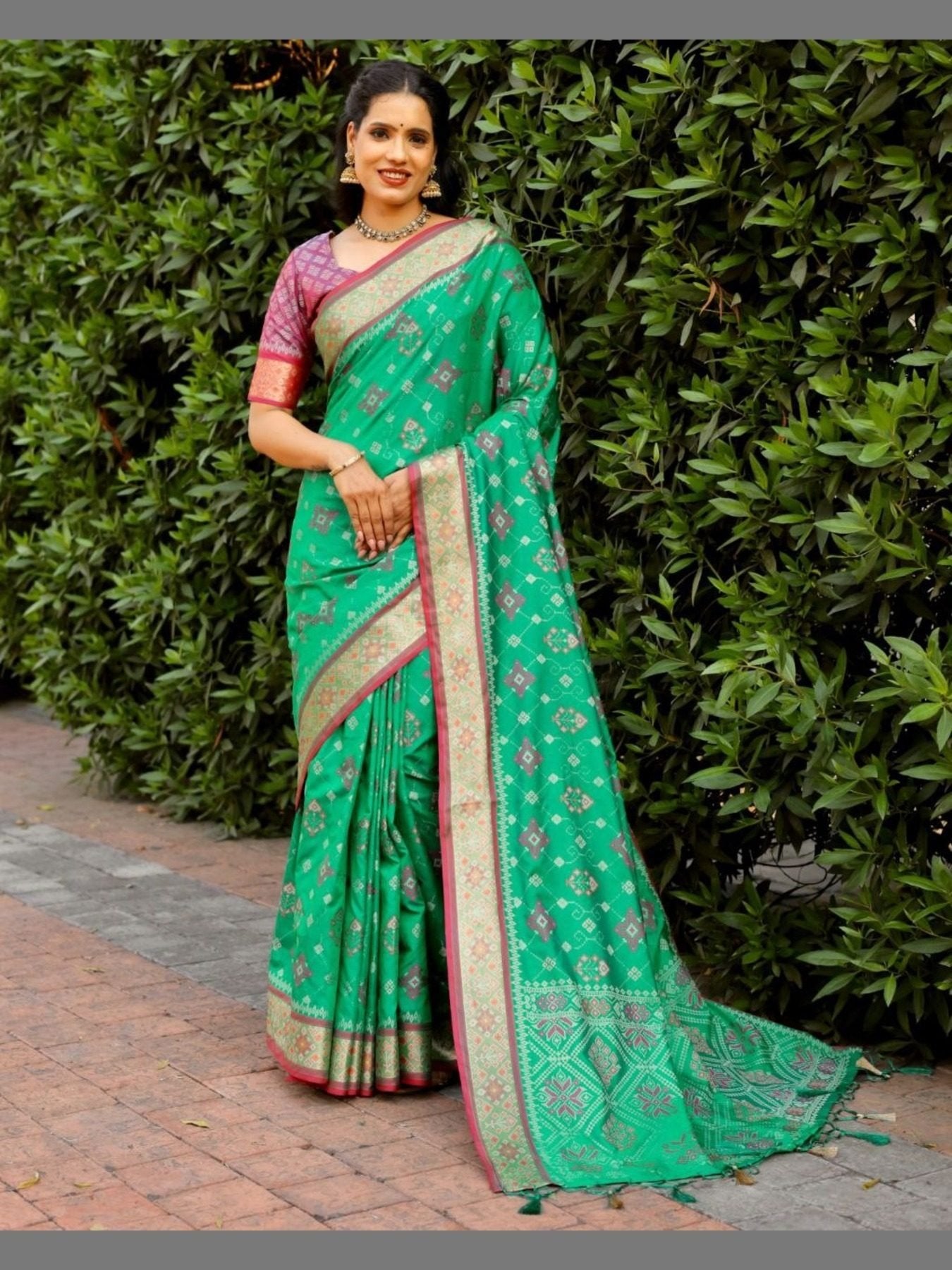 Patola Saree - blouse and border close-up