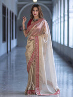 Net Saree - Sequins back view