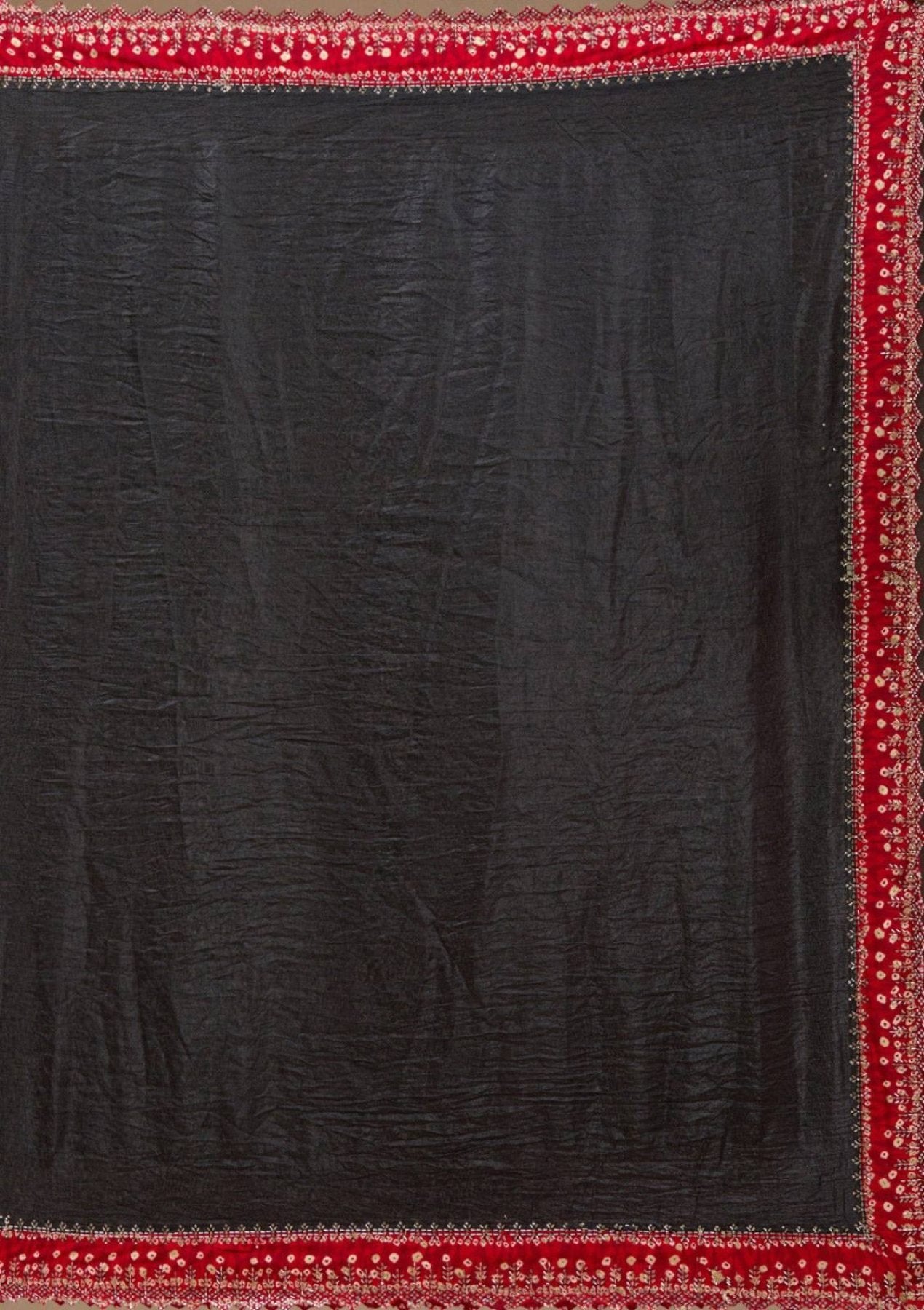 Black Satin Saree - detail view 11