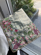 Blue Silk Saree - pallu design detail