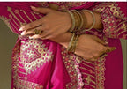 Pink Silk Saree - drape and pallu detail