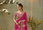 Pink Silk Saree - fabric texture close-up
