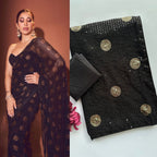 Black Georgette Saree - styling and accessories view