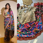 Georgette Saree - side drape view