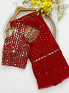 Red Saree - full-length drape