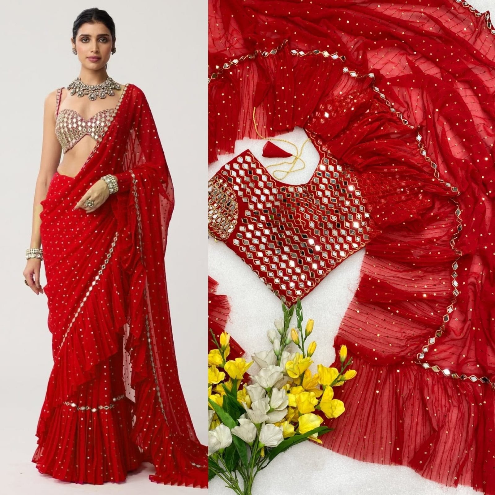 Red Saree - detail view 15