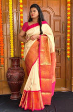 White Banarasi Saree - drape and pallu detail