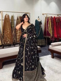 Breathtaking Faux Georgette Lehenga Saree Set with Heavy Sequins Embroidery for women | Snyvia