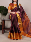 Mustard Cotton Saree for women - full front view | Snyvia