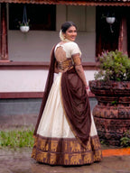Poly Cotton Lehenga Choli with Traditional Zari Weaving for Festive Wear colour variant view