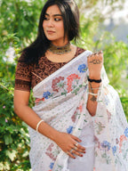 Linen Saree for women - full front view | Snyvia