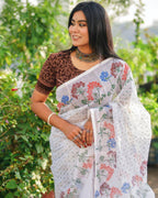 Linen Saree - fabric texture close-up